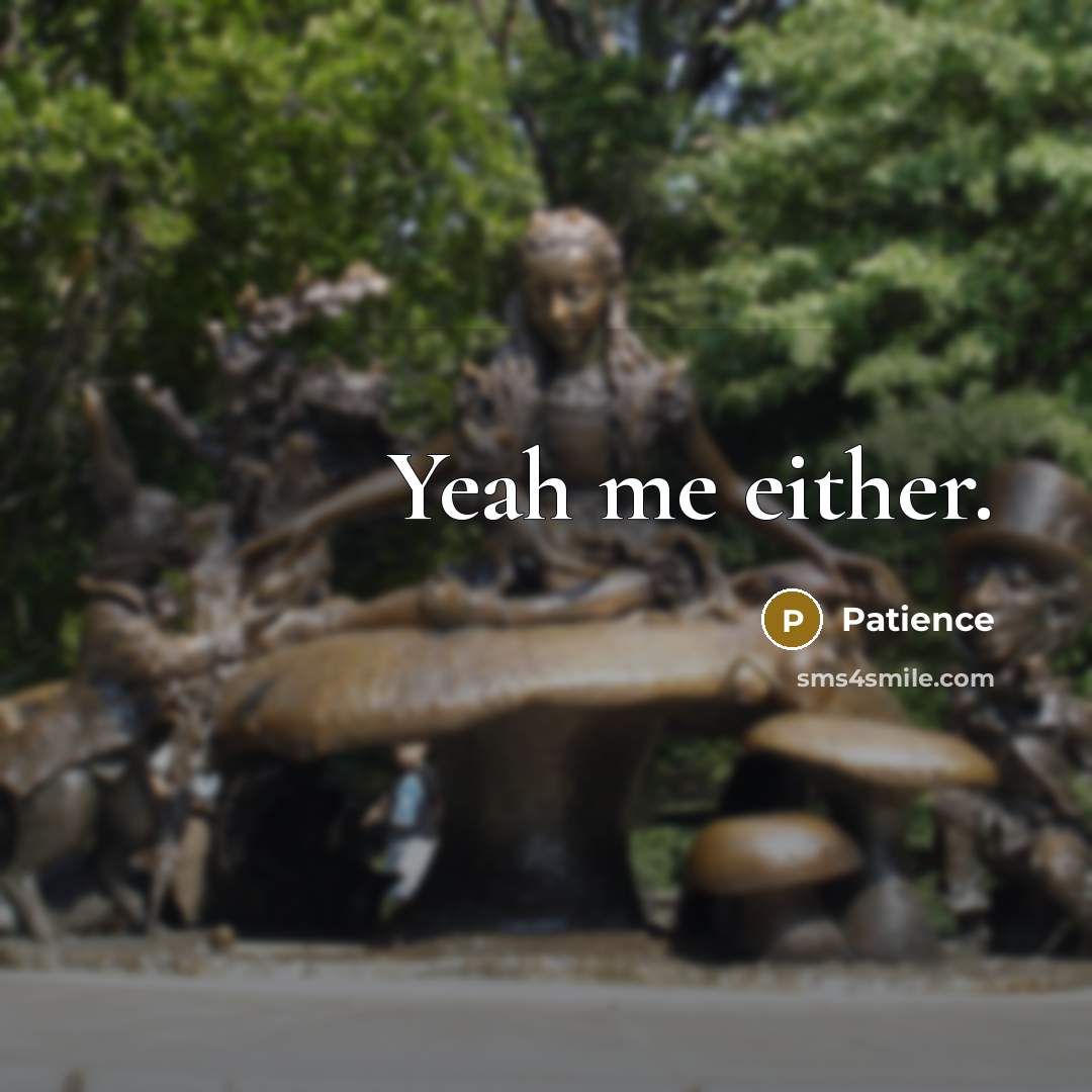 “Yeah me either.…” quote by Patience