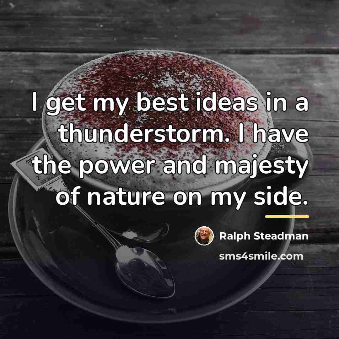 “I get my best ideas in a thunderstorm. I have…” quote by Ralph Steadman