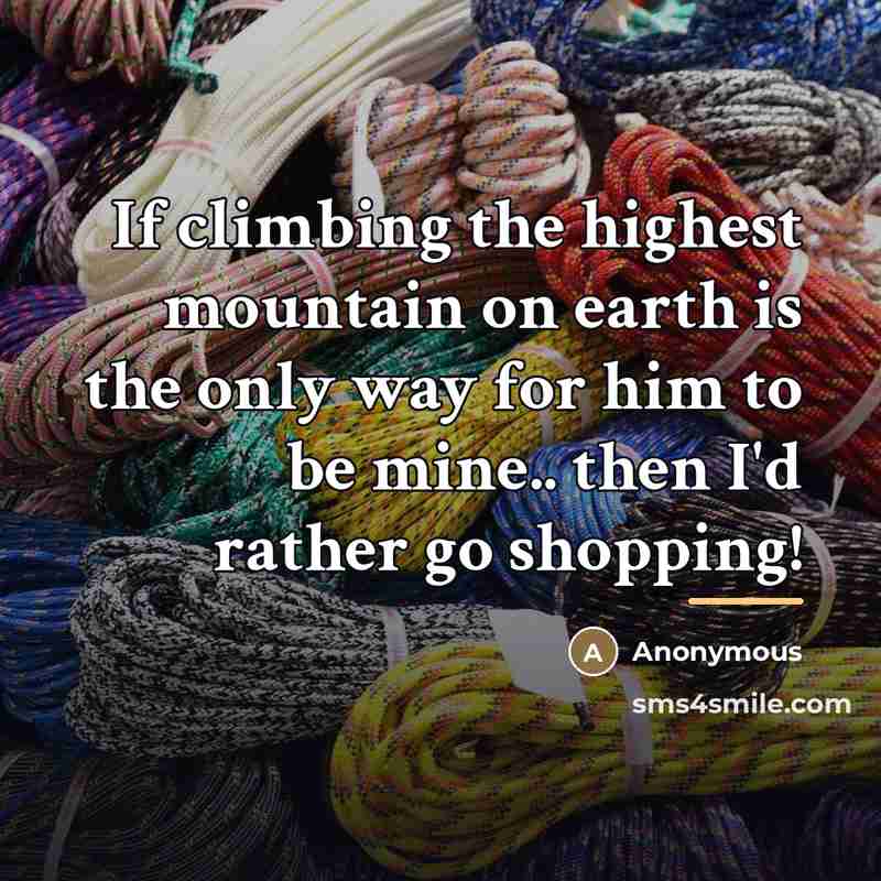 “If climbing the highest mountain on earth is the only…” quote by Anonymous