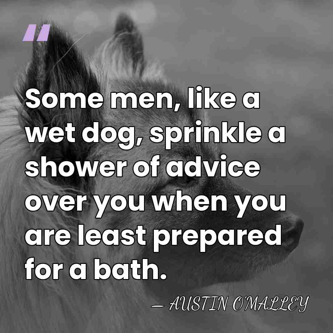 Some men, like a wet dog, sprinkle a shower of advice over&hellip; - AUSTIN O'MALLEY