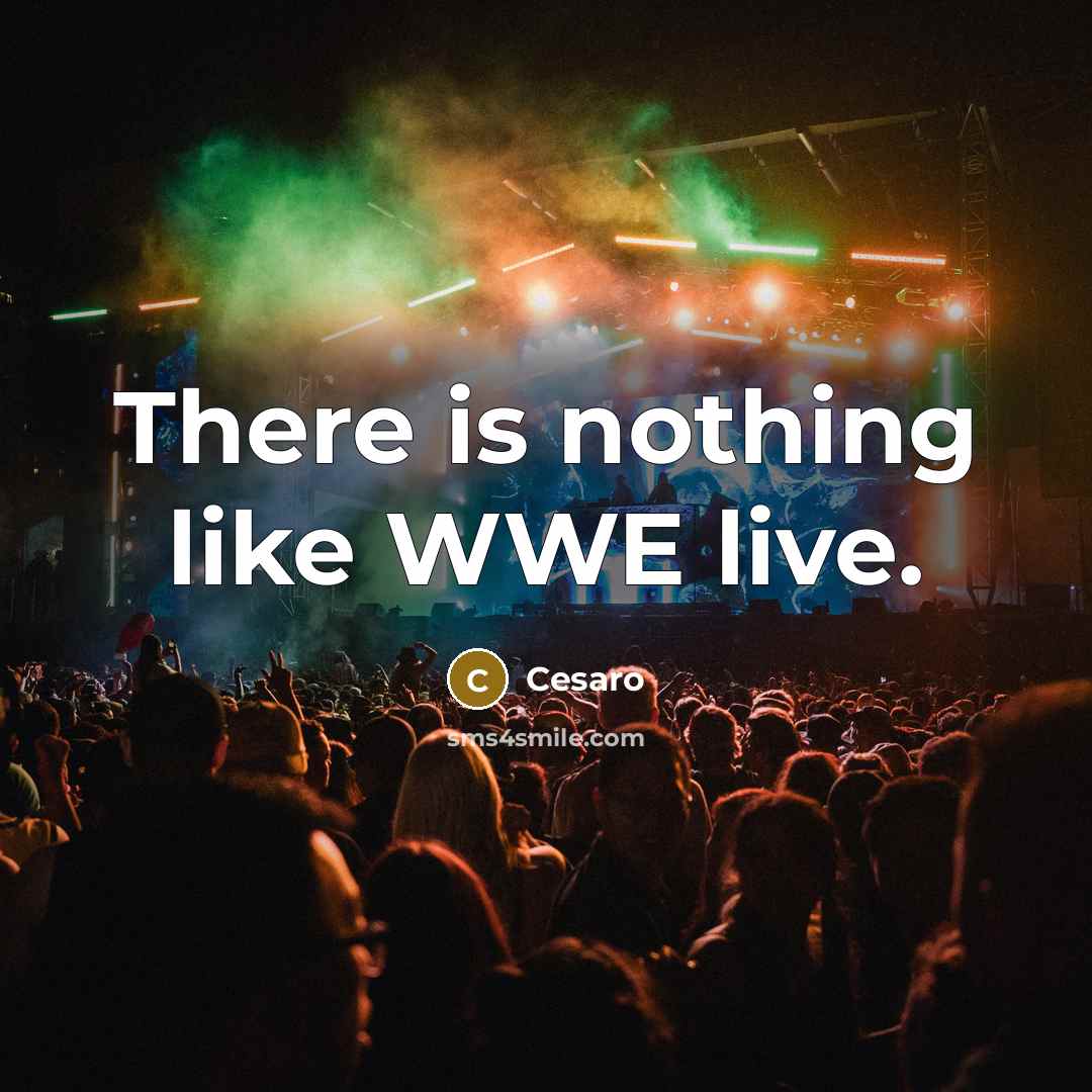 “There is nothing like WWE live.…” quote by Cesaro