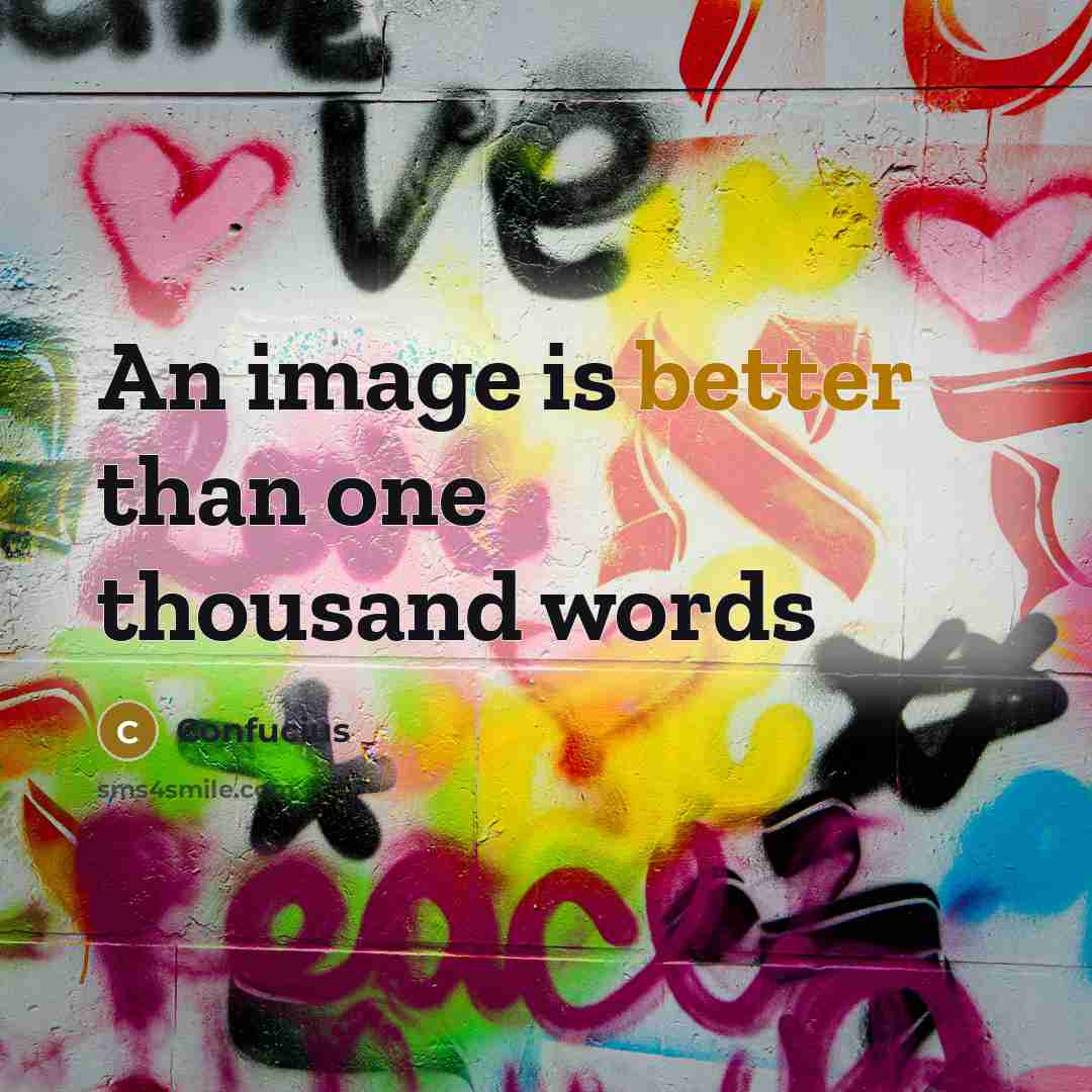 “An image is better than one thousand words” quote by Confucius