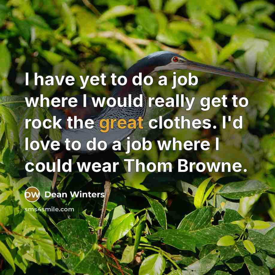 “I have yet to do a job where I would…” quote by Dean Winters