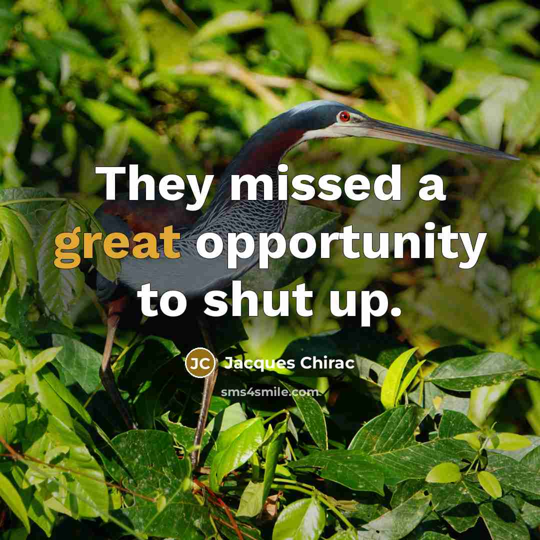 “They missed a great opportunity to shut up.…” quote by Jacques Chirac