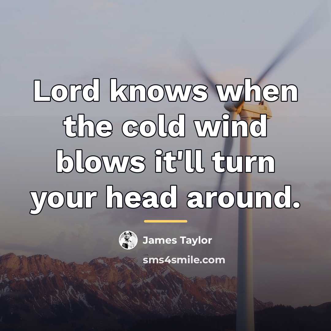 “Lord knows when the cold wind blows it'll turn your…” quote by James Taylor