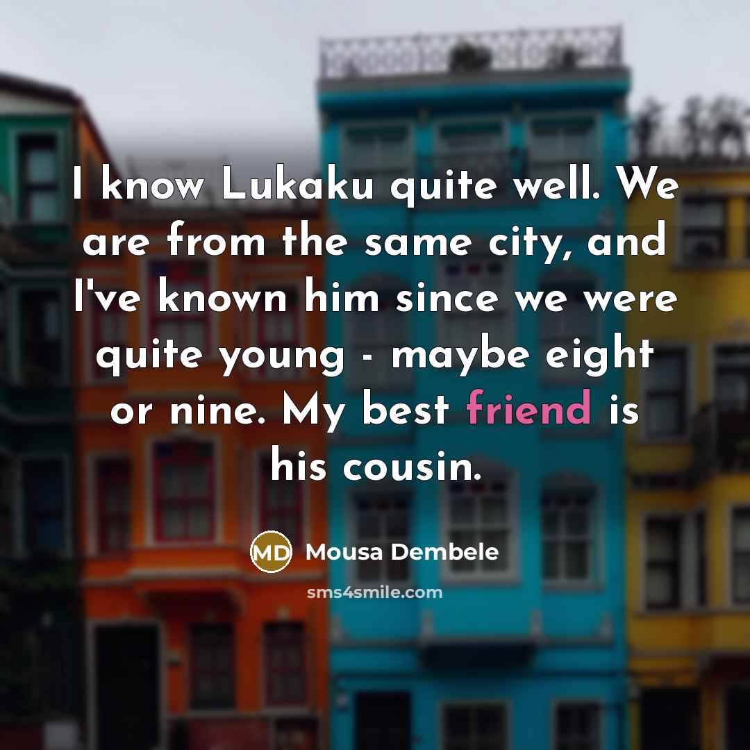 “I know Lukaku quite well. We are from the same…” quote by Mousa Dembele