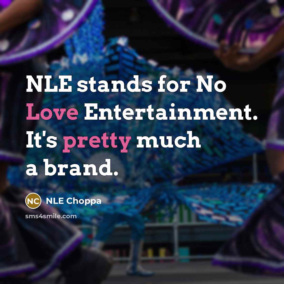 “NLE stands for No Love Entertainment. It's pretty much a brand.” quote by NLE Choppa