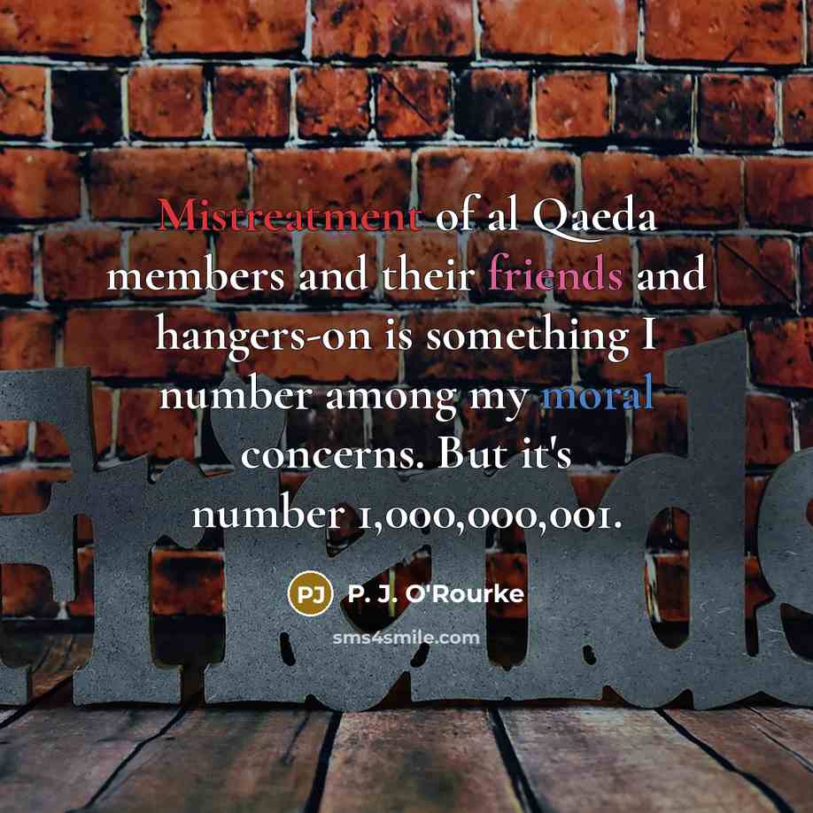 “Mistreatment of al Qaeda members and their friends and hangers-on…” quote by P. J. O'Rourke