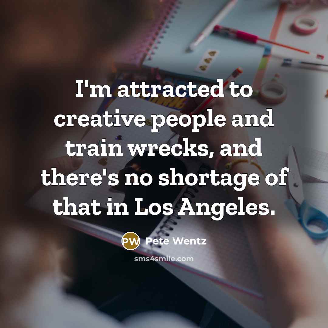 “I'm attracted to creative people and train wrecks, and there's…” quote by Pete Wentz