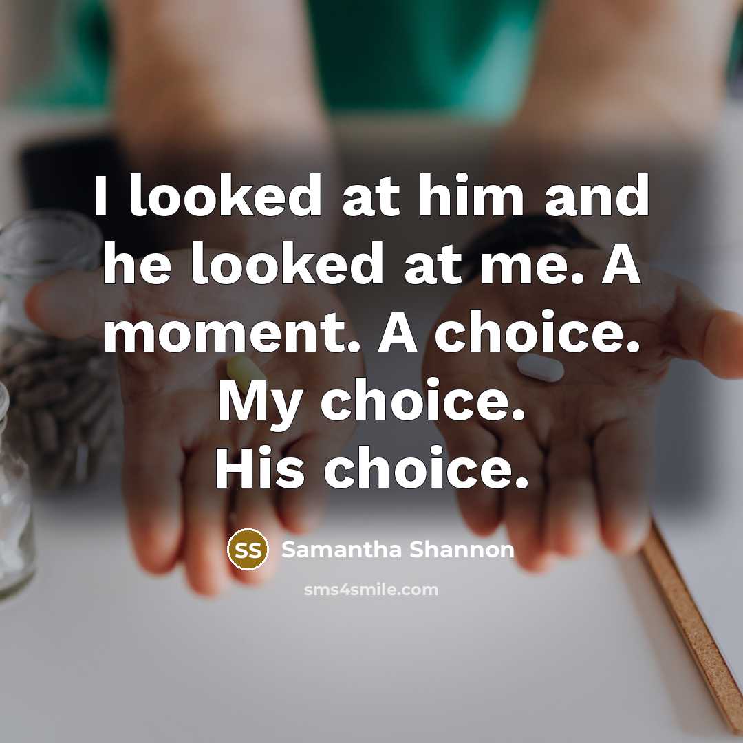 “I looked at him and he looked at me. A…” quote by Samantha Shannon