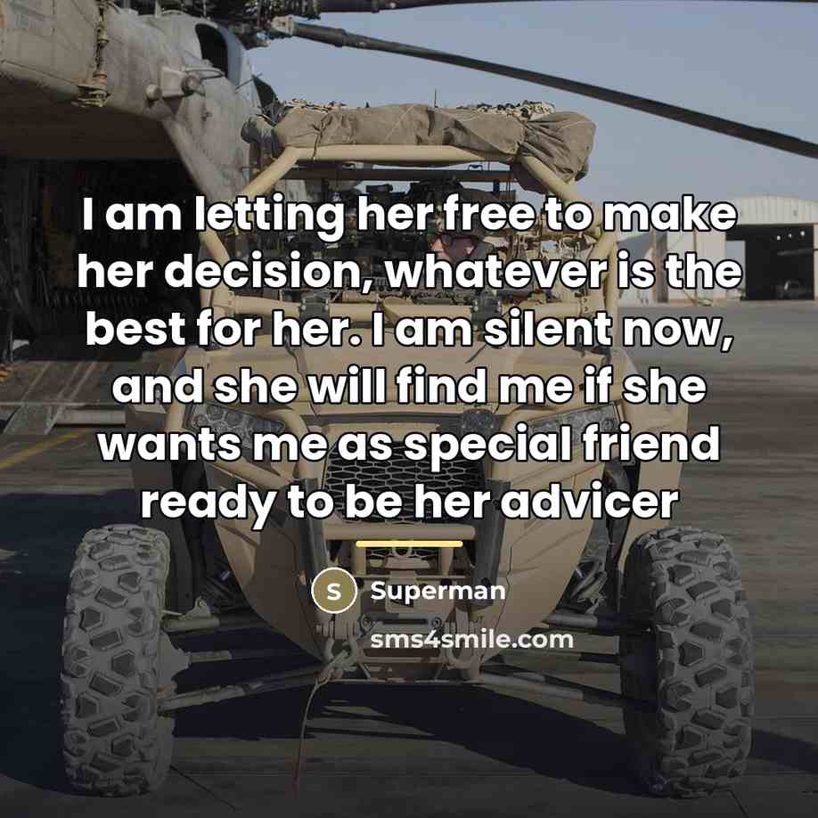 “I am letting her free to make her decision, whatever…” quote by Superman