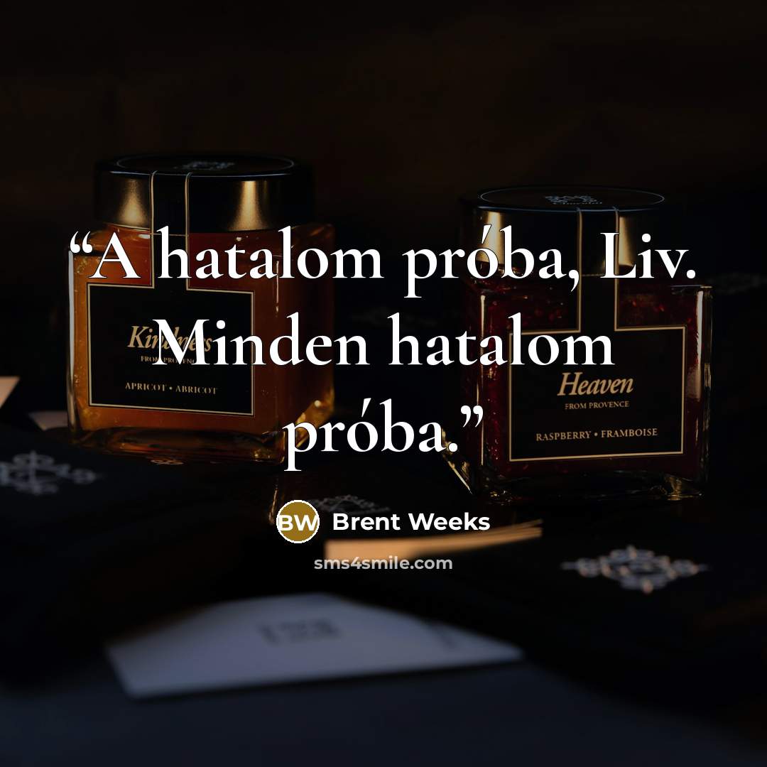 “A hatalom próba, Liv. Minden hatalom próba.” quote by Brent Weeks