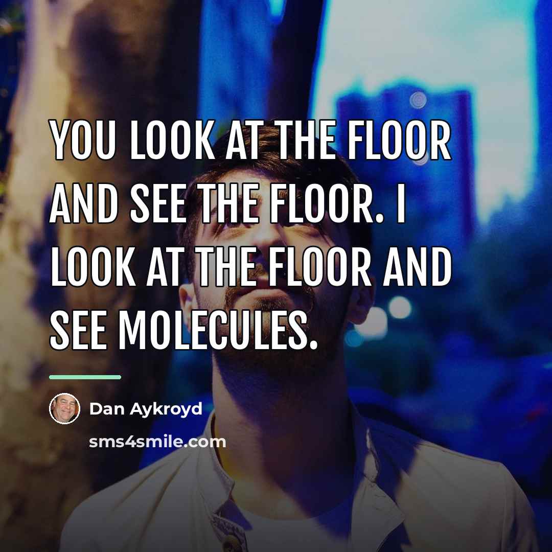 “You look at the floor and see the floor. I…” quote by Dan Aykroyd