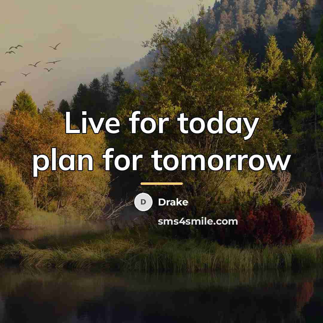 “Live for today plan for tomorrow…” quote by Drake