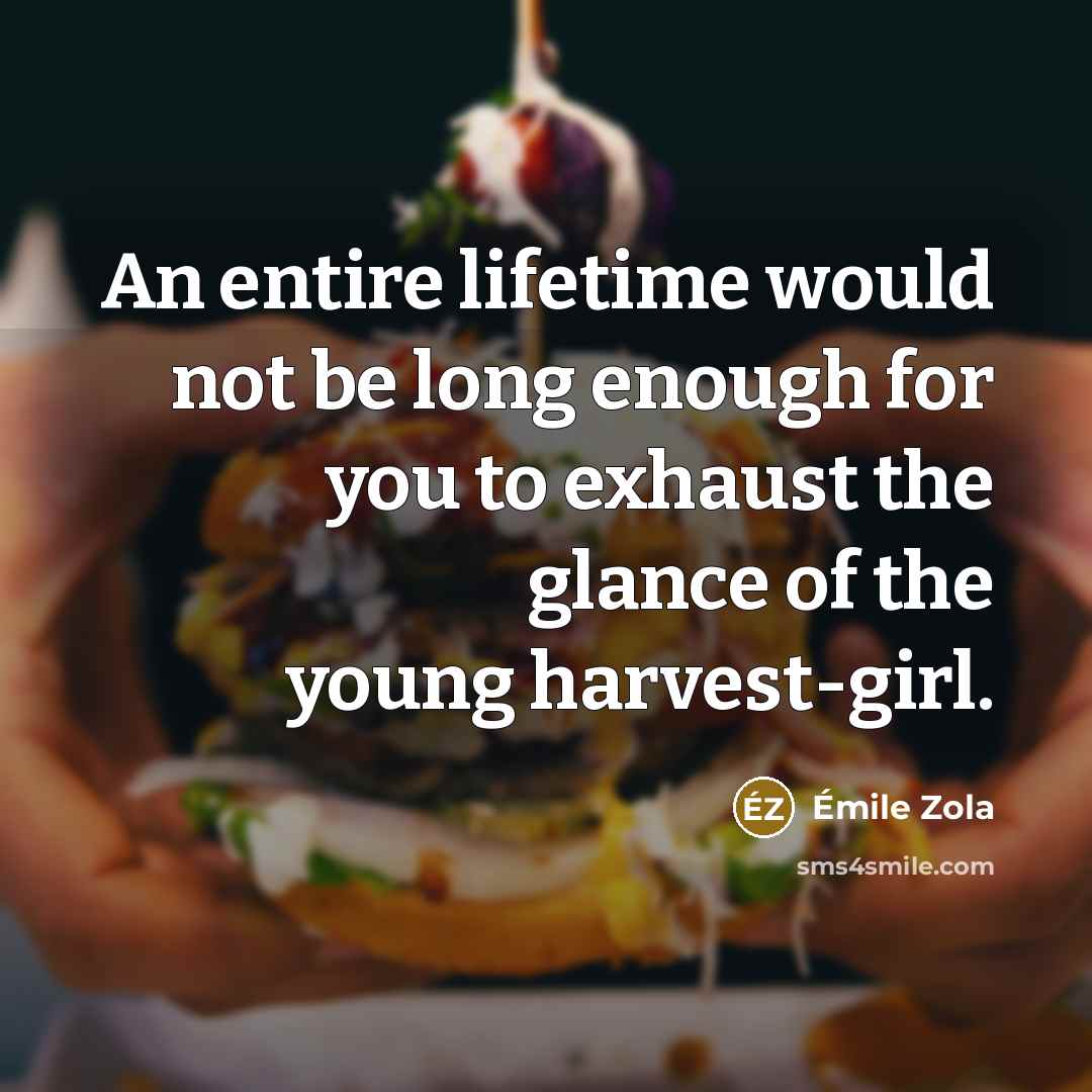 “An entire lifetime would not be long enough for you…” quote by Emile Zola