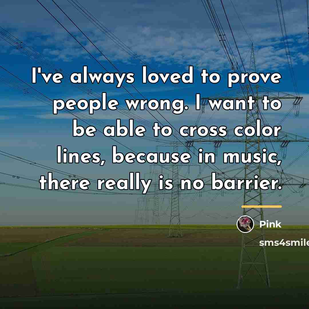 “I've always loved to prove people wrong. I want to…” quote by Pink