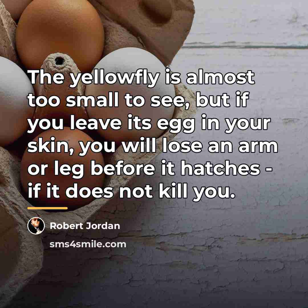 “The yellowfly is almost too small to see, but if…” quote by Robert Jordan