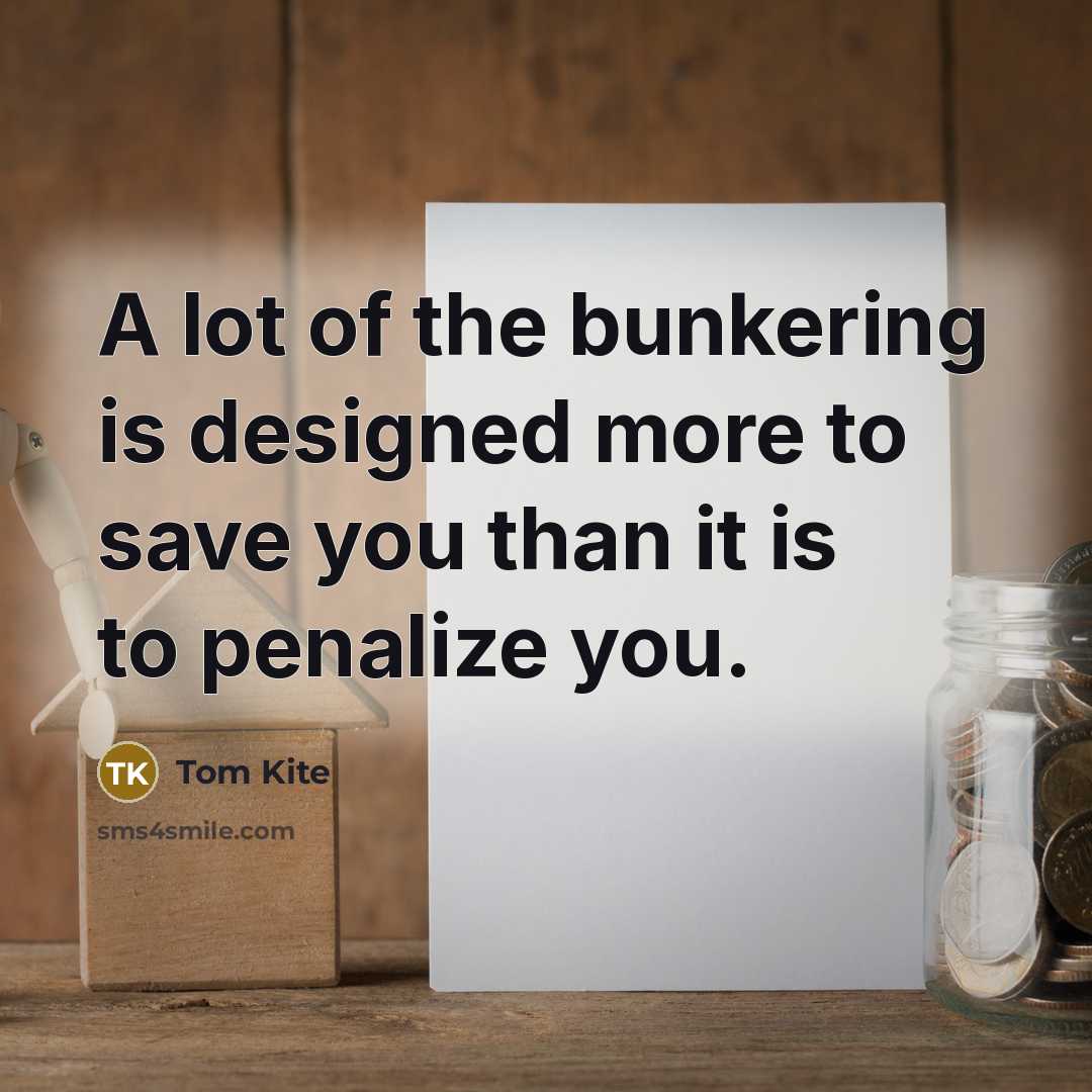 “A lot of the bunkering is designed more to save…” quote by Tom Kite