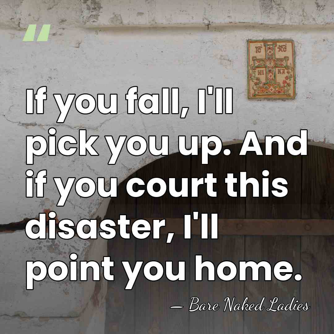 If you fall, I'll pick you up. And if you court this&hellip; - Bare Naked Ladies