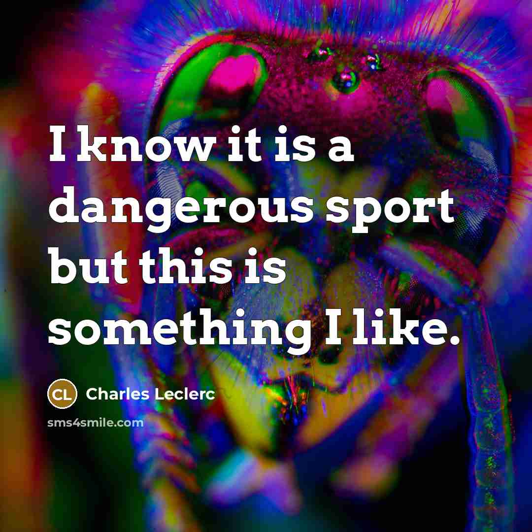 “I know it is a dangerous sport but this is…” quote by Charles Leclerc