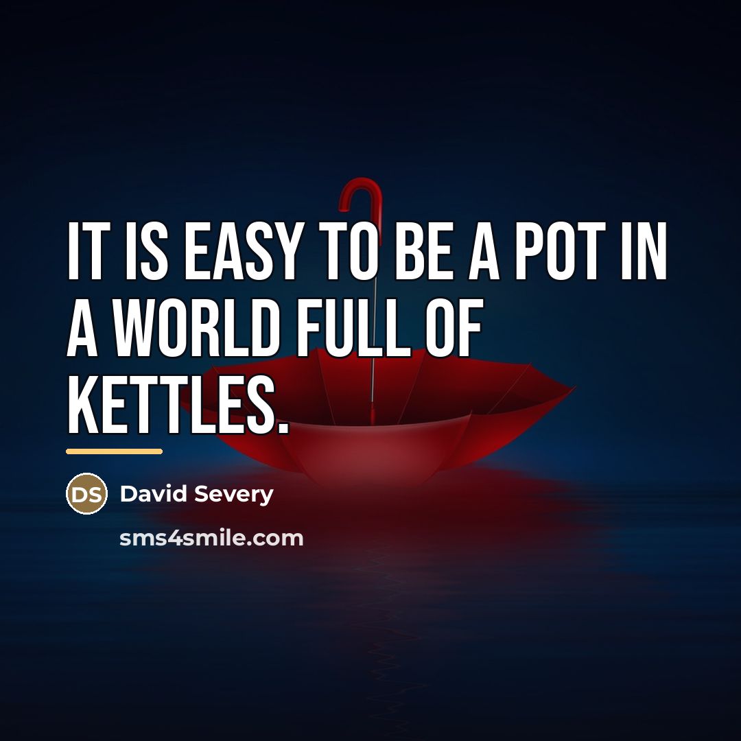 “It is easy to be a pot in a world…” quote by David Severy
