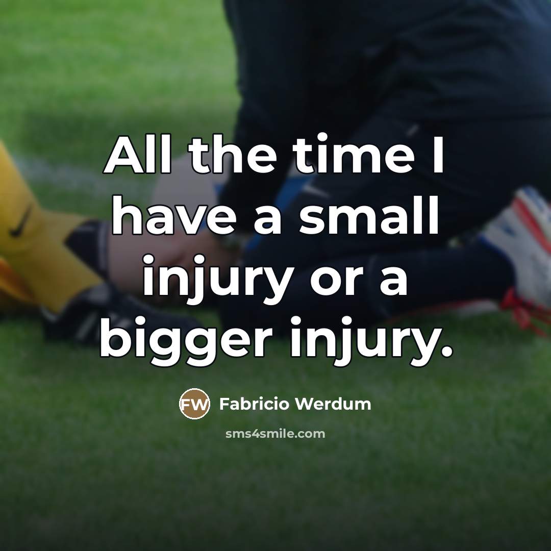 “All the time I have a small injury or a…” quote by Fabricio Werdum