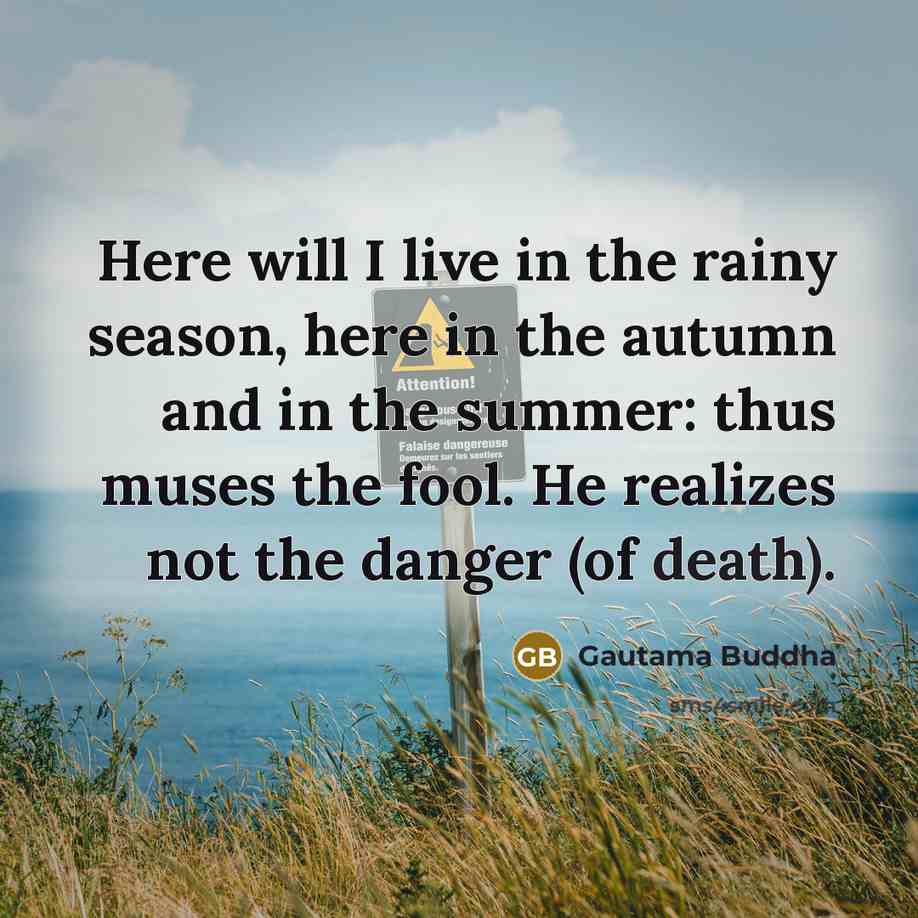 “Here will I live in the rainy season, here in…” quote by Gautama Buddha