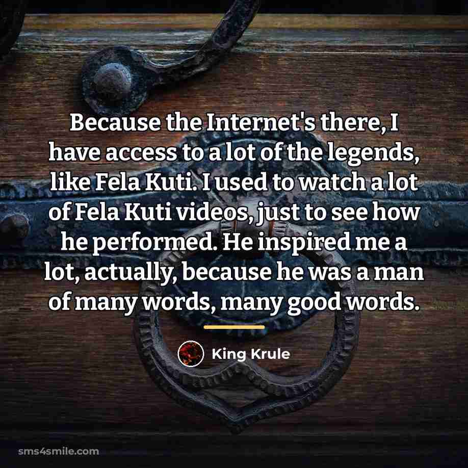 “Because the Internet's there, I have access to a lot…” quote by King Krule