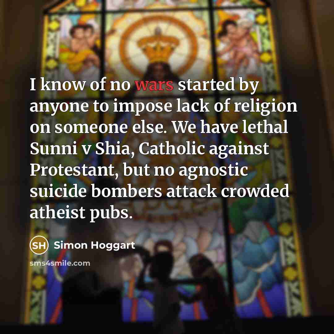 “I know of no wars started by anyone to impose…” quote by Simon Hoggart