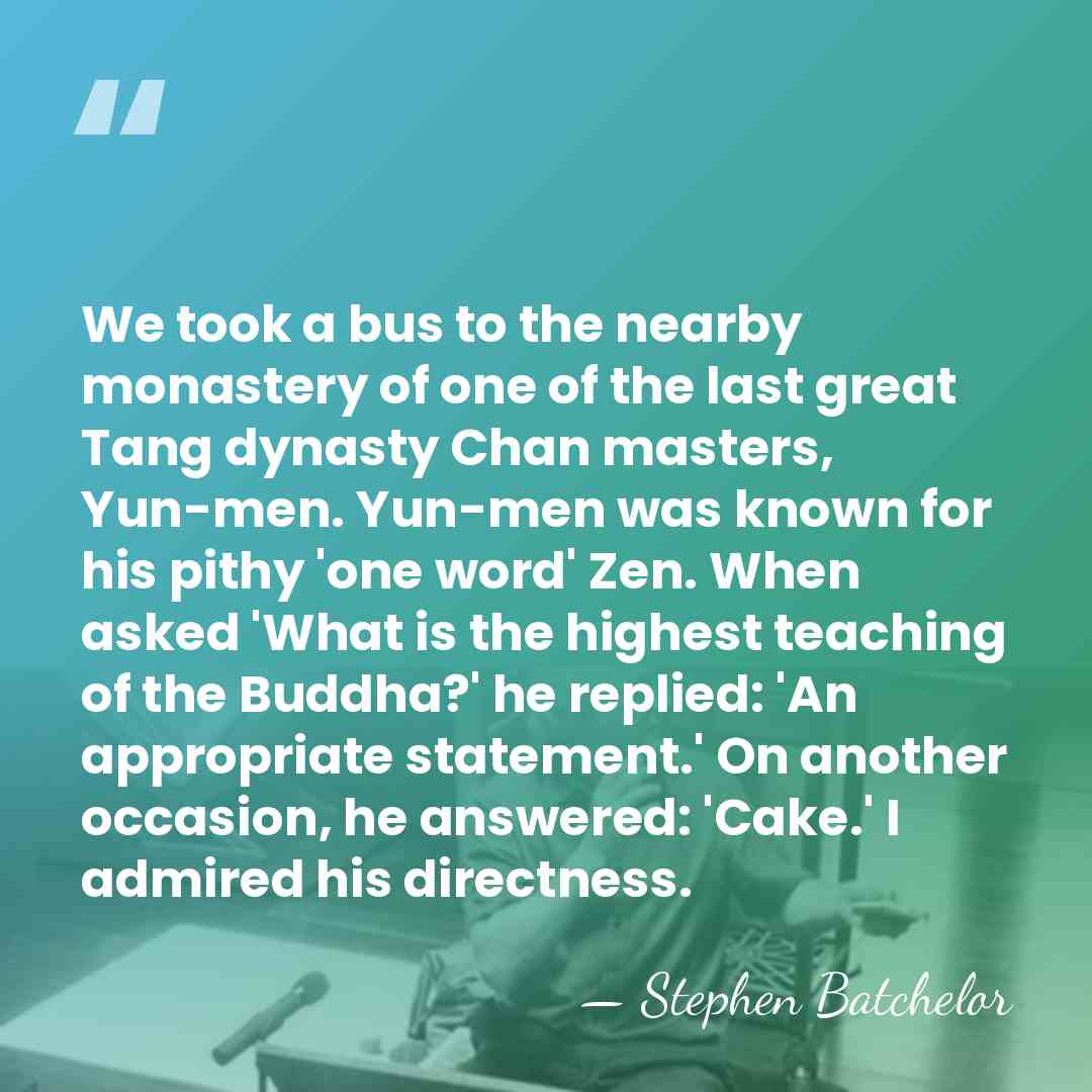 We took a bus to the nearby monastery of one of the&hellip; - Stephen Batchelor