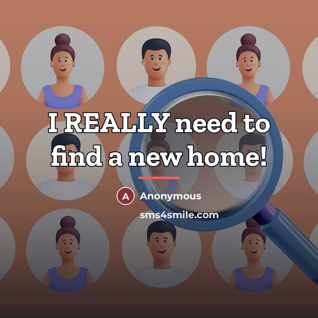 “I REALLY need to find a new home!…” quote by Anonymous