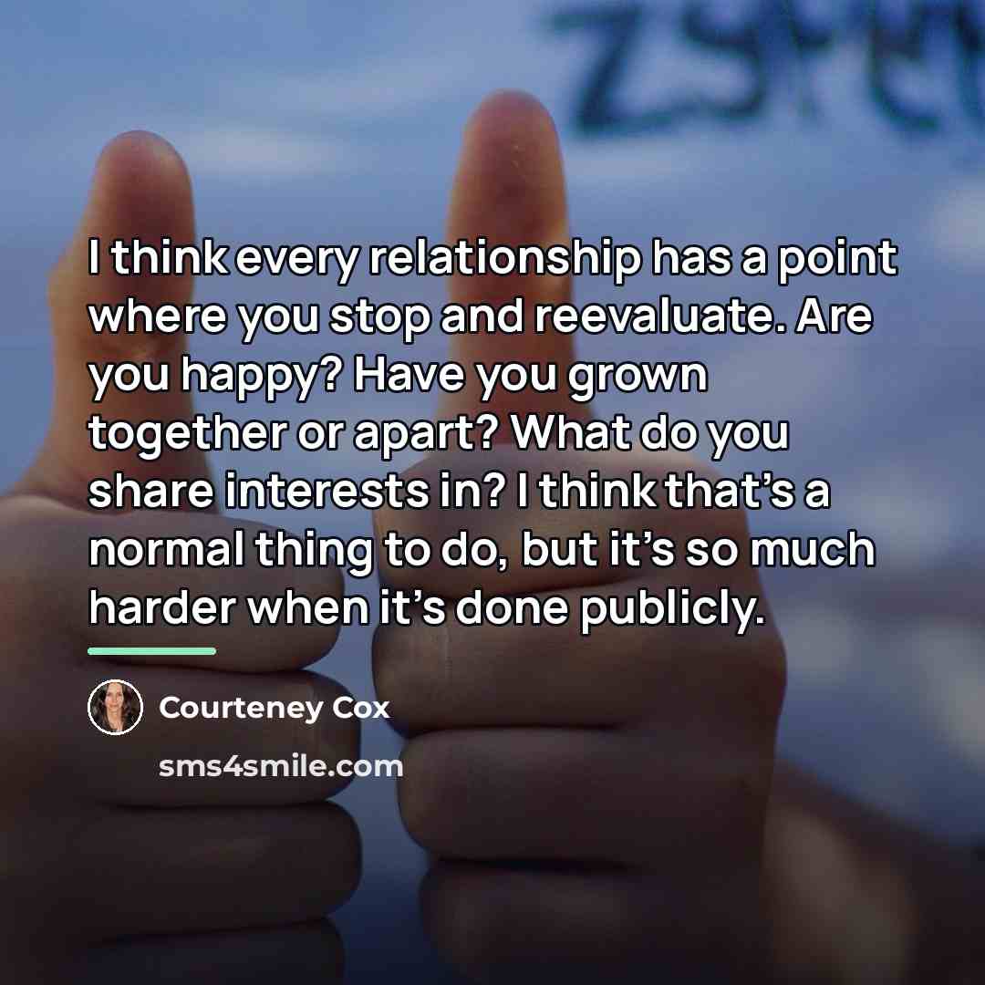 “I think every relationship has a point where you stop…” quote by Courteney Cox