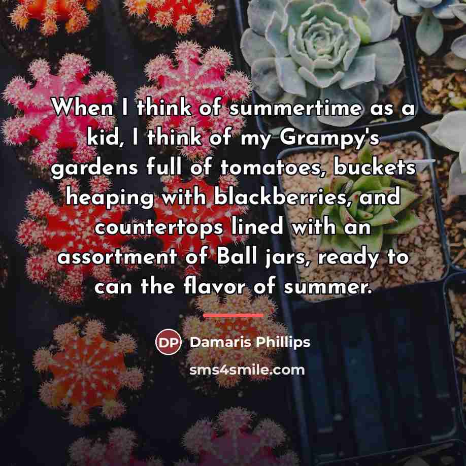 “When I think of summertime as a kid, I think…” quote by Damaris Phillips