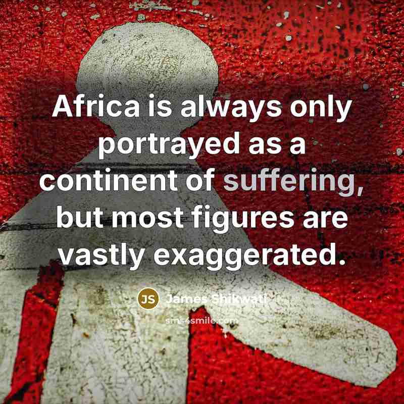 “Africa is always only portrayed as a continent of suffering,…” quote by James Shikwati