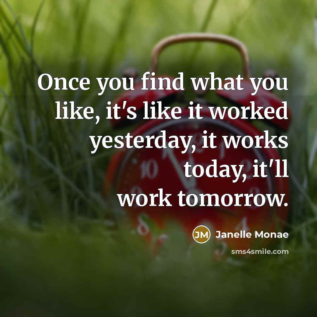“Once you find what you like, it's like it worked…” quote by Janelle Monae