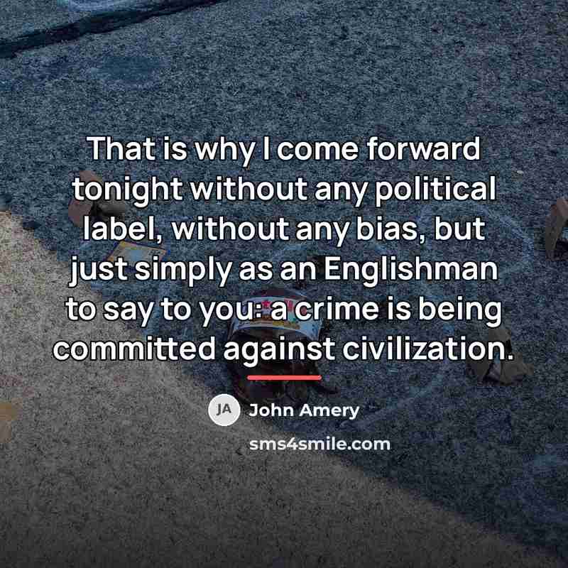 “That is why I come forward tonight without any political…” quote by John Amery