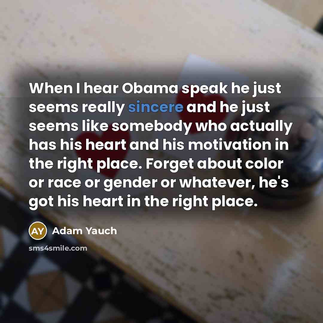 “When I hear Obama speak he just seems really sincere…” quote by Adam Yauch