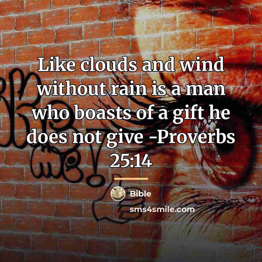 “Like clouds and wind without rain is a man who…” quote by Bible
