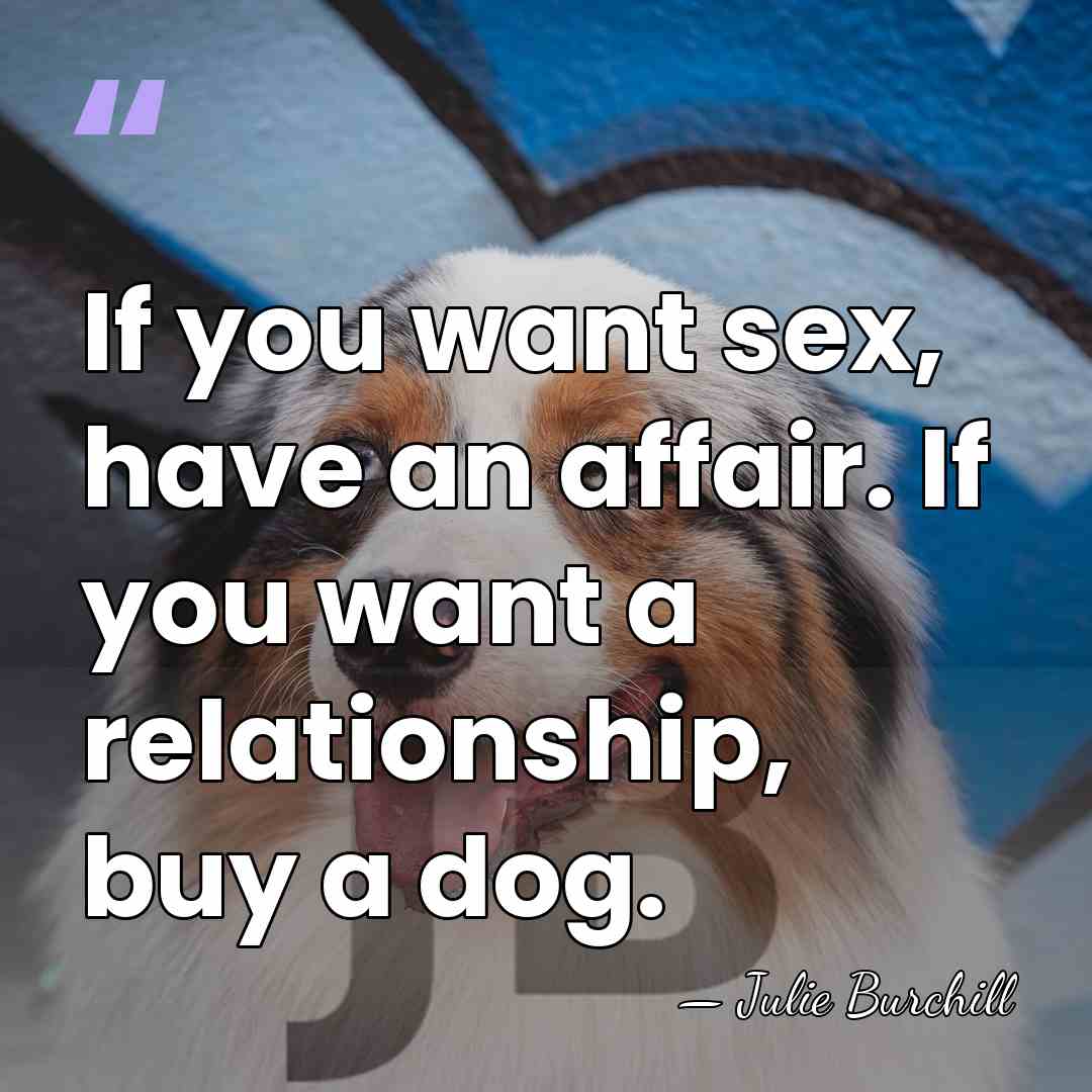 If you want sex, have an affair. If you want a relationship,&hellip; - Julie Burchill
