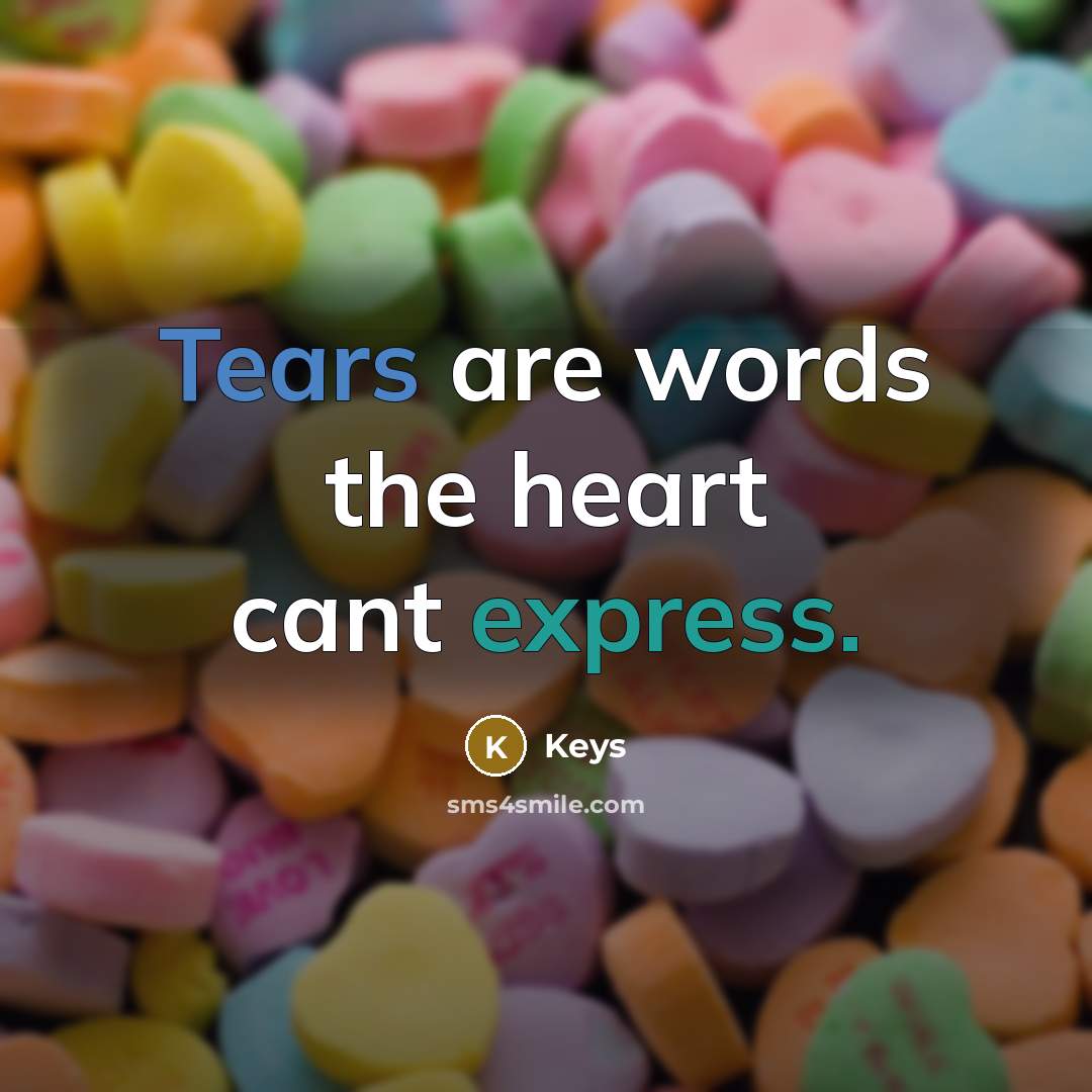 “Tears are words the heart cant express.” quote by Keys