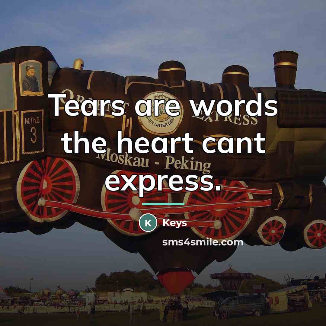 “Tears are words the heart cant express.…” quote by Keys