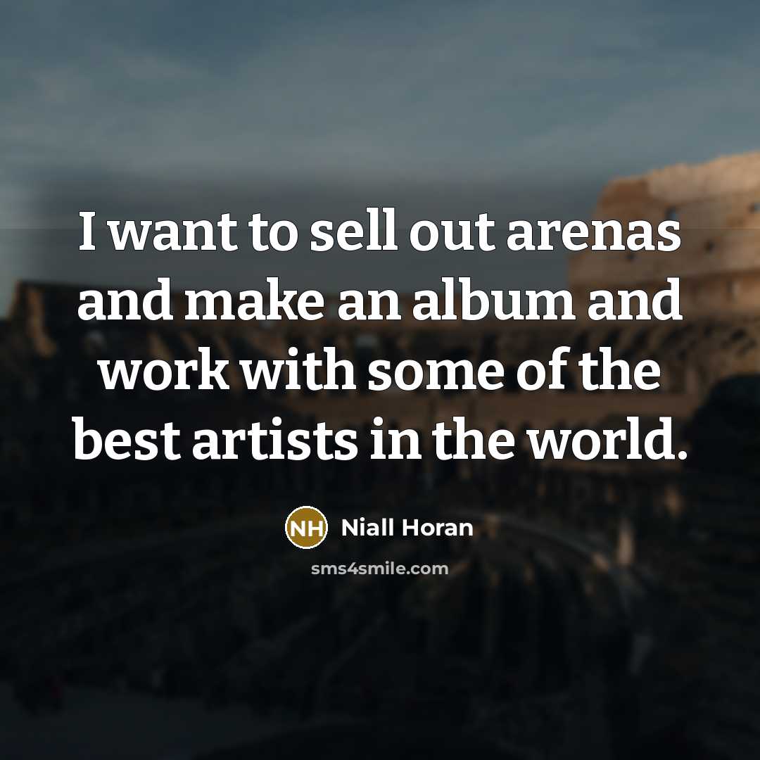 “I want to sell out arenas and make an album…” quote by Niall Horan