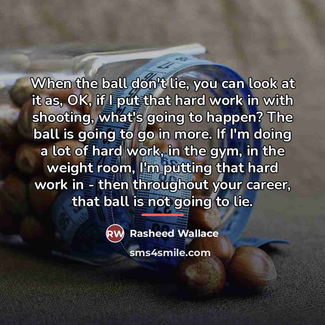 “When the ball don't lie, you can look at it…” quote by Rasheed Wallace