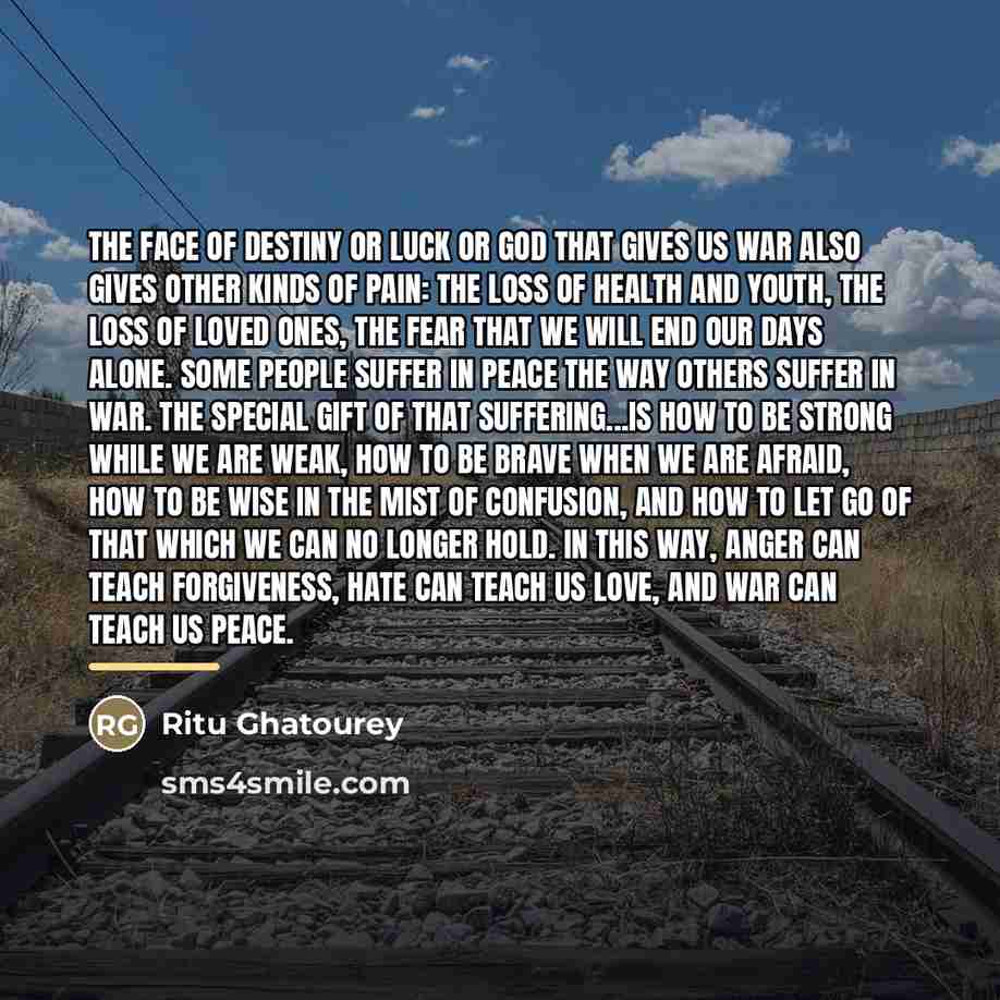 “The face of destiny or luck or God that gives…” quote by Ritu Ghatourey