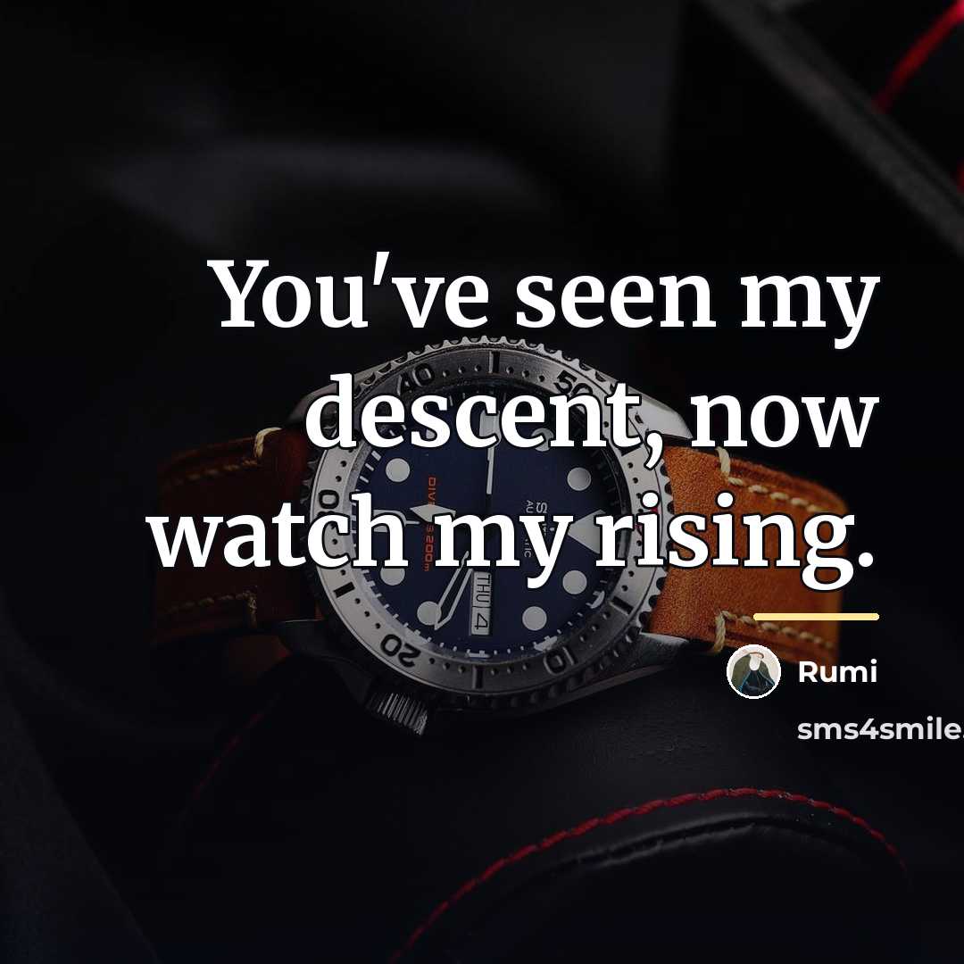 “You've seen my descent, now watch my rising.…” quote by Rumi