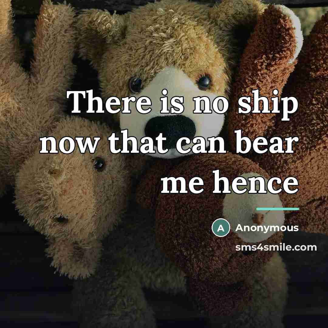 “There is no ship now that can bear me hence…” quote by Anonymous