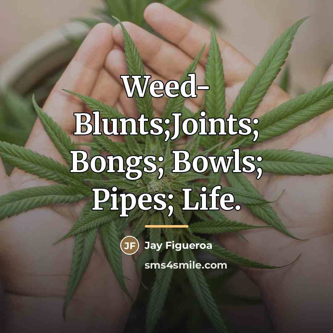 “Weed- Blunts;Joints; Bongs; Bowls; Pipes; Life.…” quote by Jay Figueroa