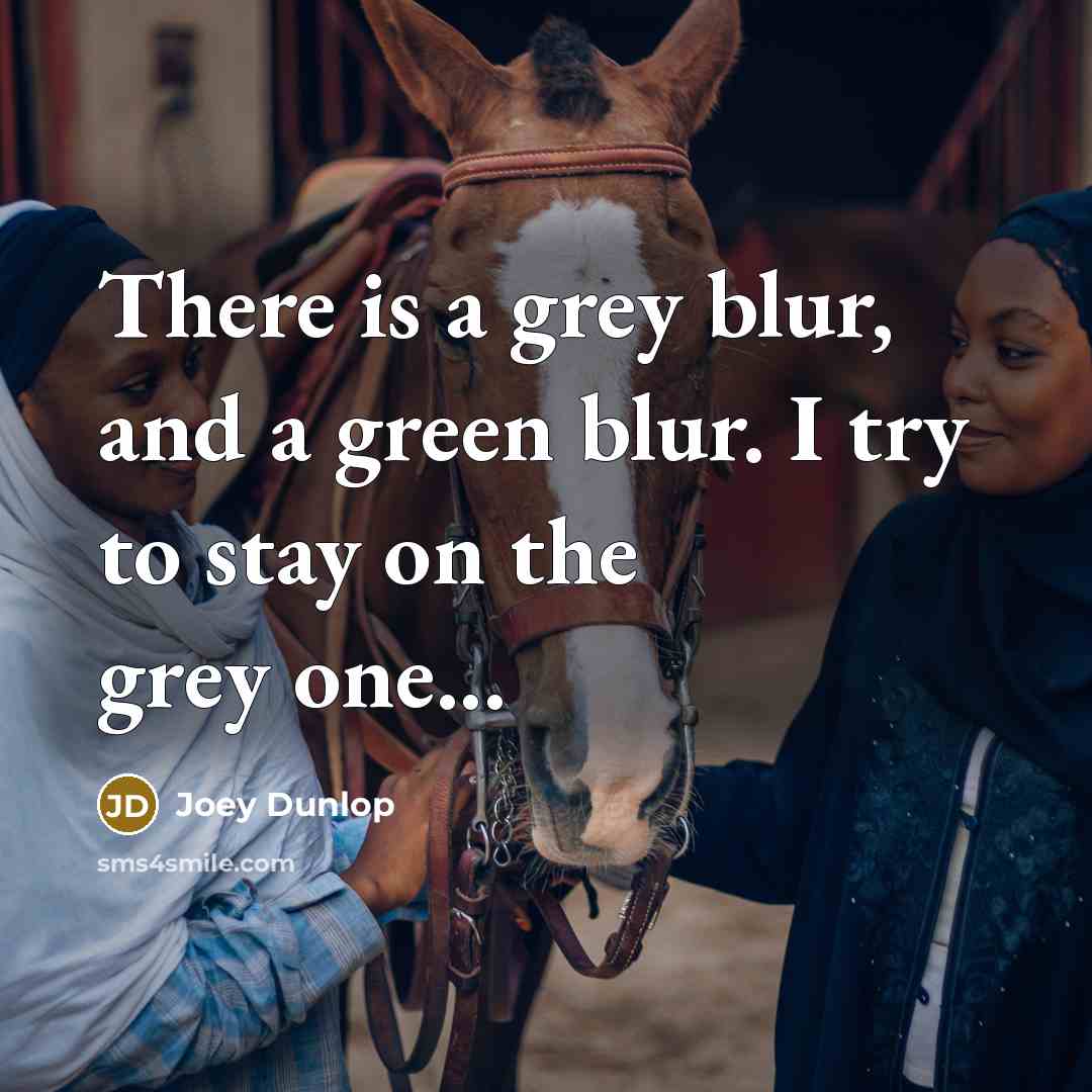 “There is a grey blur, and a green blur. I…” quote by Joey Dunlop