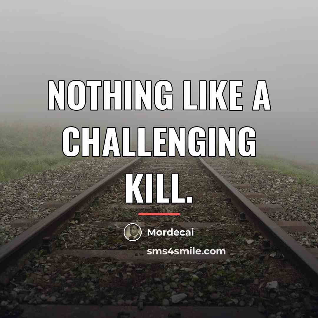 “Nothing like a challenging kill.…” quote by Mordecai