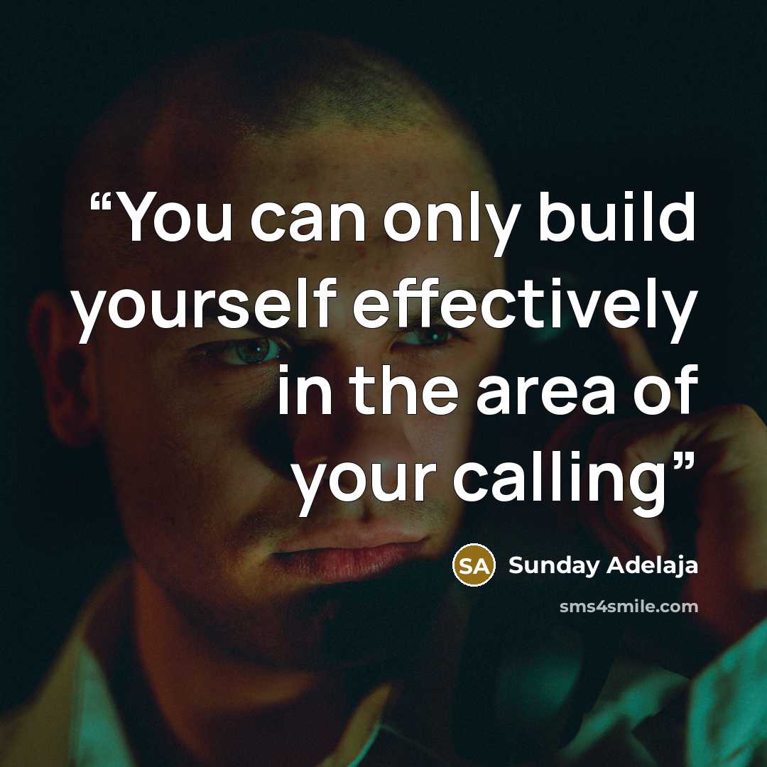 “You can only build yourself effectively in the area of your calling” quote by Sunday Adelaja